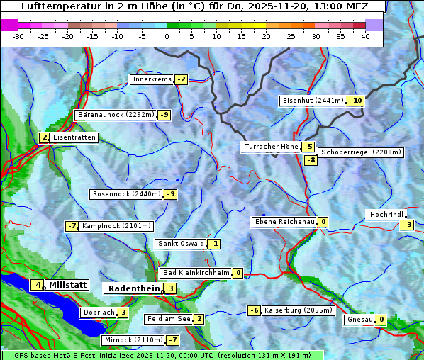 Temperatur, 20. 11. 2025
