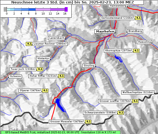 Neuschnee, 23. 2. 2025