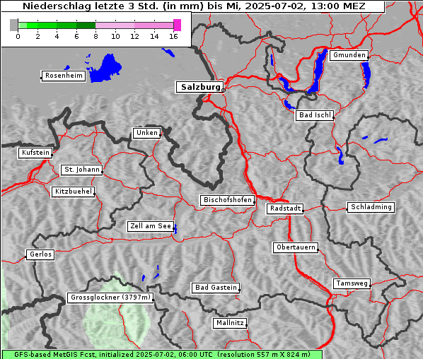 Niederschlag, 2. 7. 2025