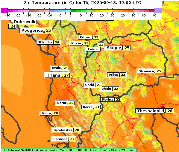 Temperatur, 18. 9. 2025