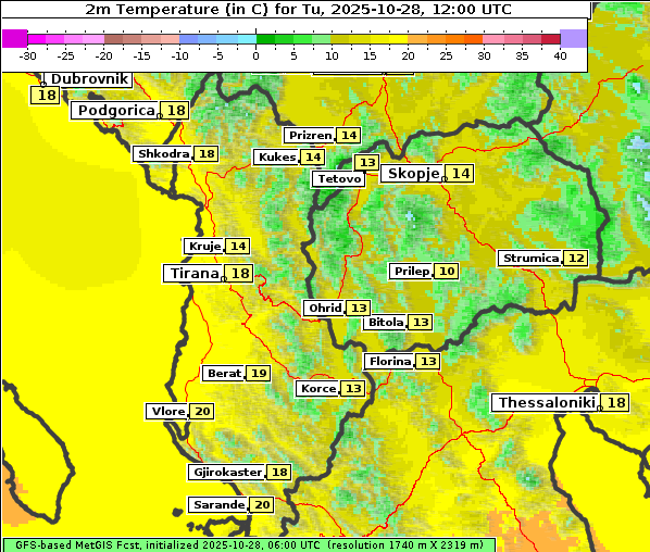 Temperatur, 28. 10. 2025