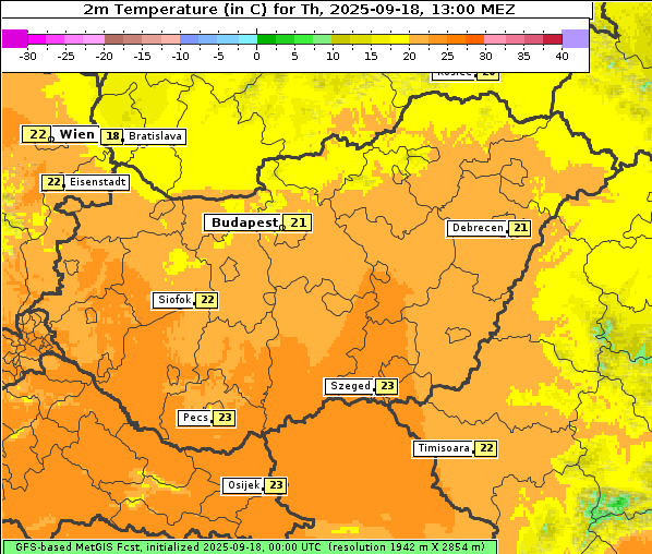 Temperatur, 18. 9. 2025