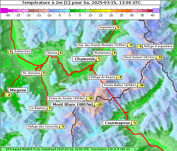 Temperatur, 15. 3. 2025