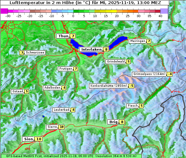 Temperatur, 19. 11. 2025