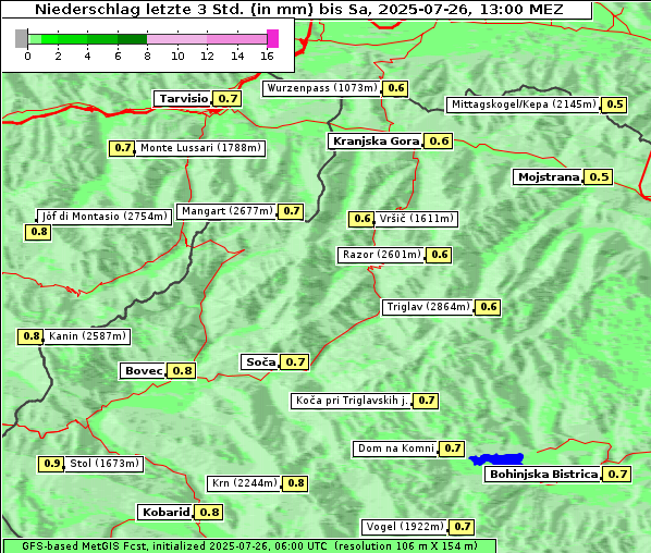 Niederschlag, 26. 7. 2025