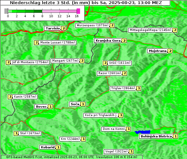 Niederschlag, 23. 8. 2025