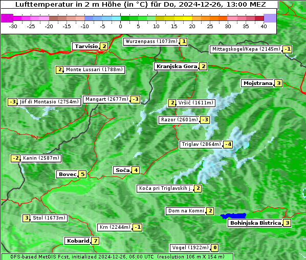 Temperatur, 26. 12. 2024