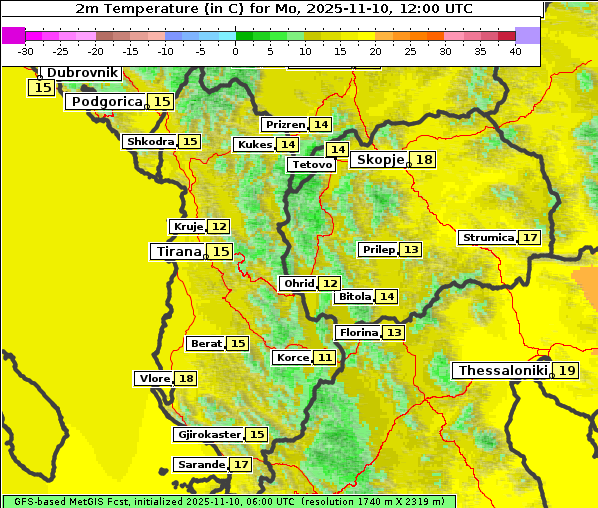 Temperatur, 10. 11. 2025