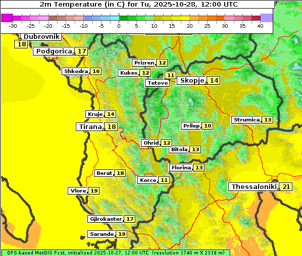 Temperatur, 28. 10. 2025