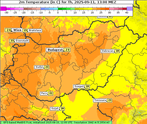 Temperatur, 11. 9. 2025
