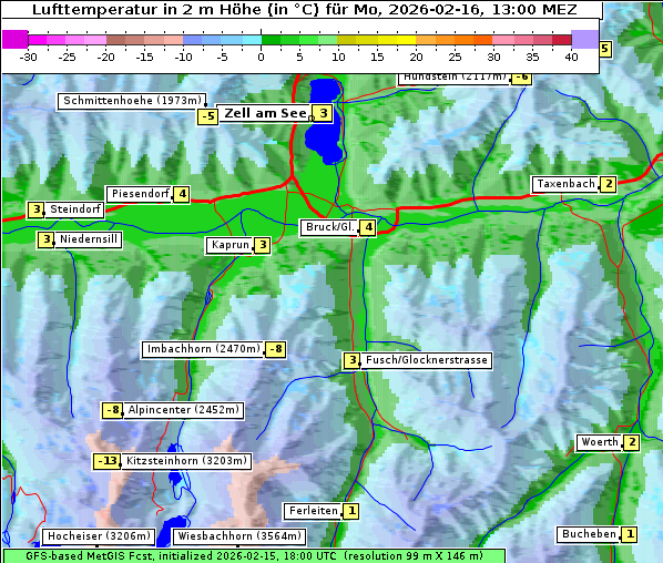 Temperatur, 16. 2. 2026