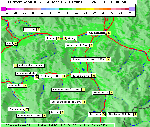 Temperatur, 13. 1. 2026