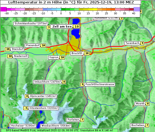 Temperatur, 19. 12. 2025