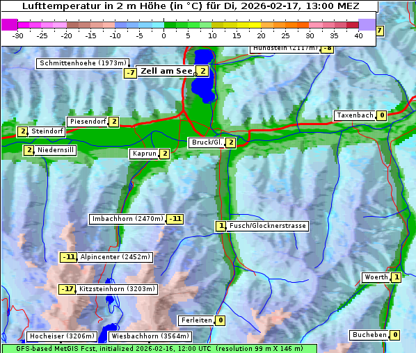 Temperatur, 17. 2. 2026