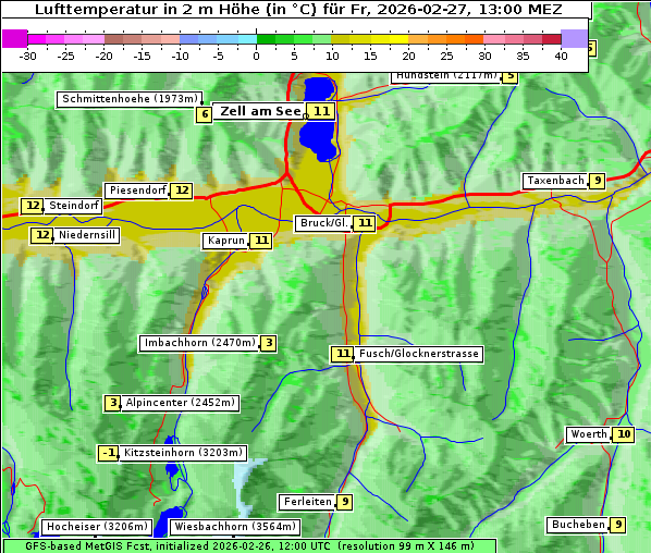 Temperatur, 27. 2. 2026
