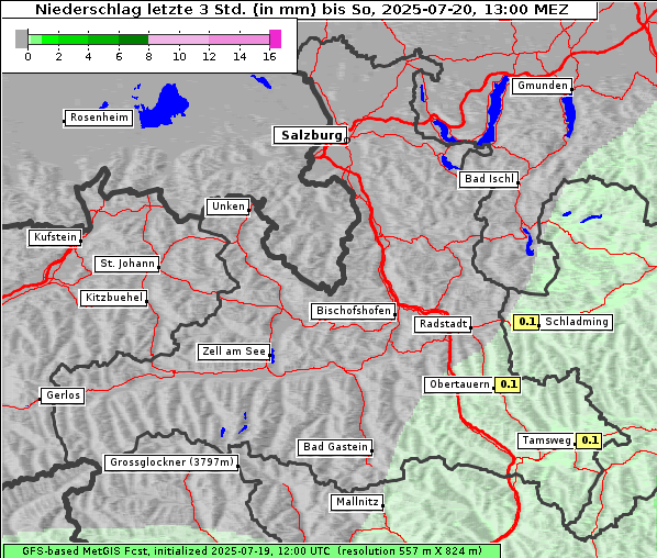 Niederschlag, 20. 7. 2025