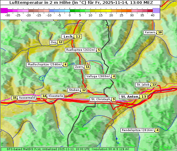 Temperatur, 14. 11. 2025