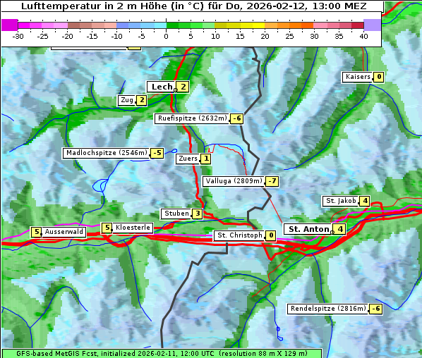 Temperatur, 12. 2. 2026