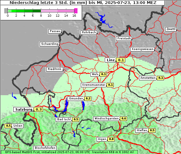 Niederschlag, 23. 7. 2025