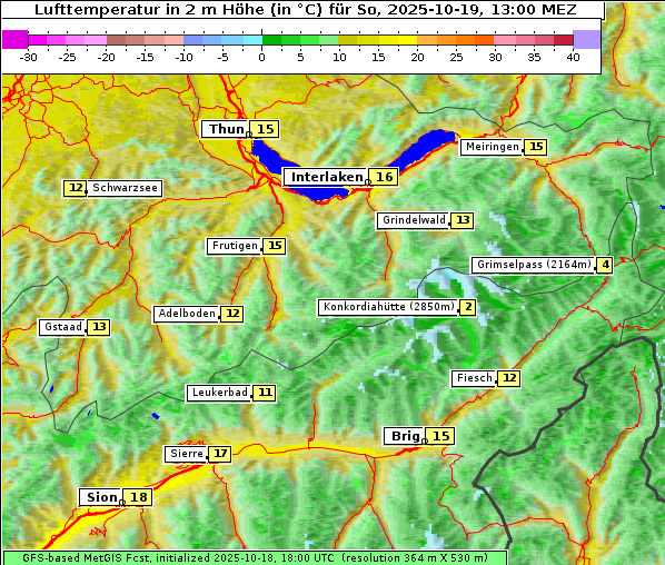 Temperatur, 19. 10. 2025