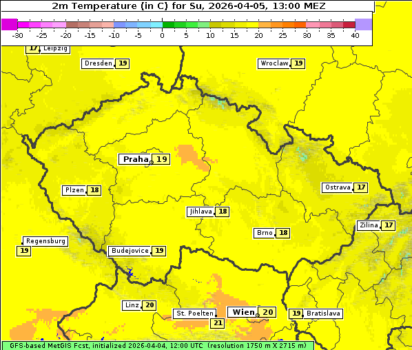 Temperatur, 5. 4. 2026