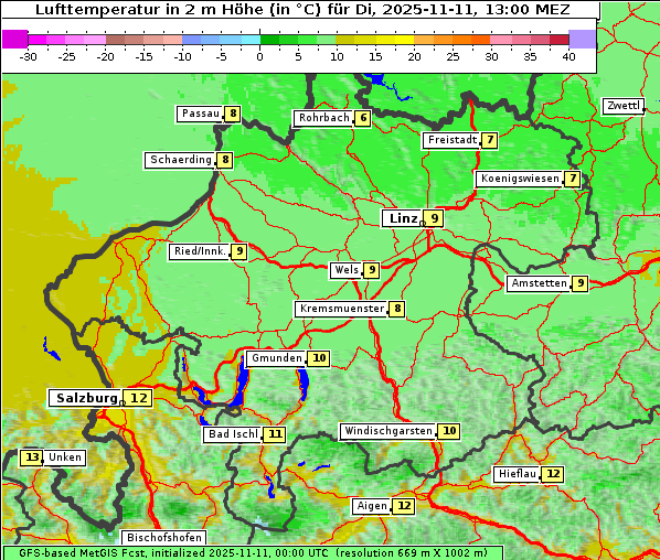 Temperatur, 11. 11. 2025