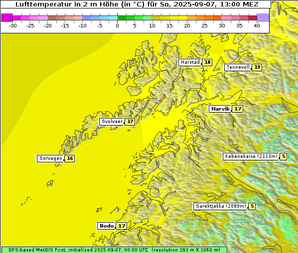Temperatur, 7. 9. 2025