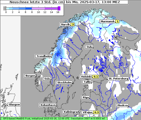 Neuschnee, 17. 3. 2025