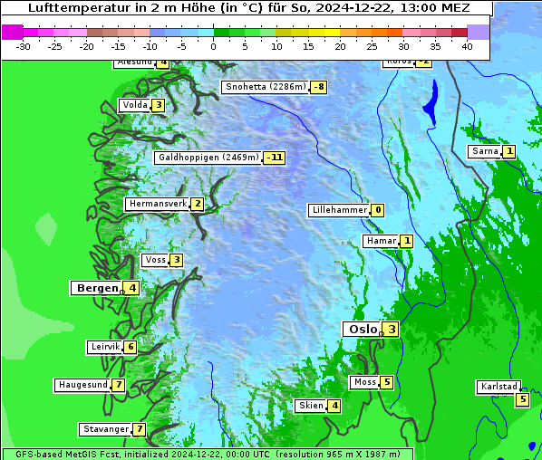 Temperatur, 22. 12. 2024