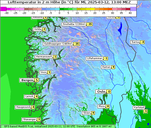 Temperatur, 12. 3. 2025