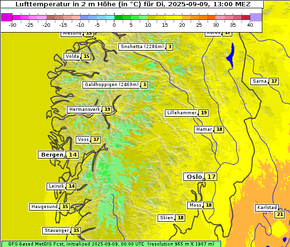 Temperatur, 9. 9. 2025