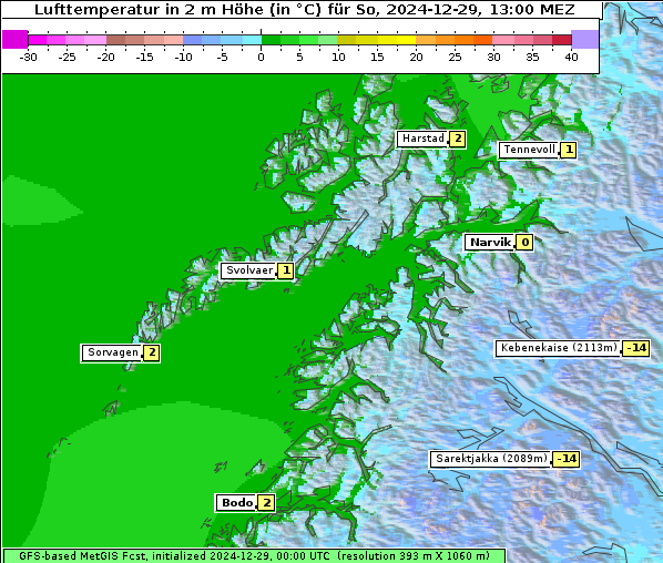 Temperatur, 29. 12. 2024