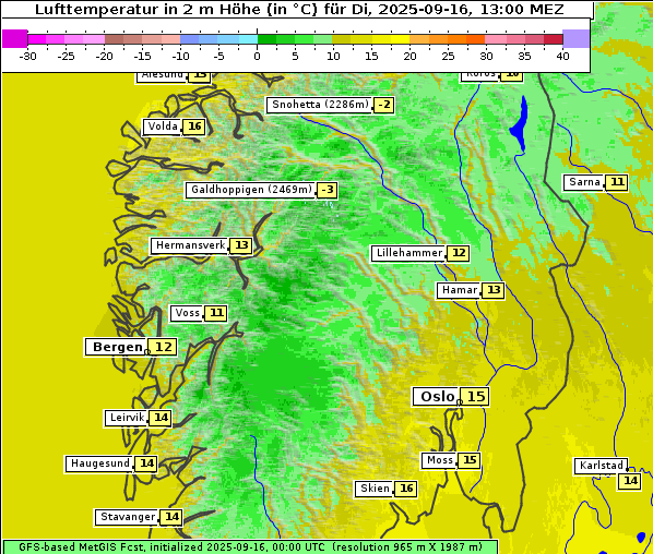 Temperatur, 16. 9. 2025
