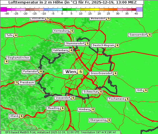 Temperatur, 19. 12. 2025