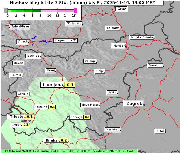 Niederschlag, 14. 11. 2025
