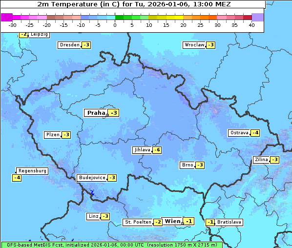 Temperatur, 6. 1. 2026