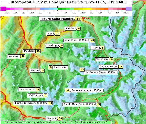 Temperatur, 15. 11. 2025