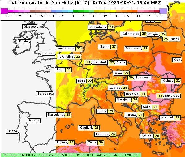 Temperatur, 4. 9. 2025