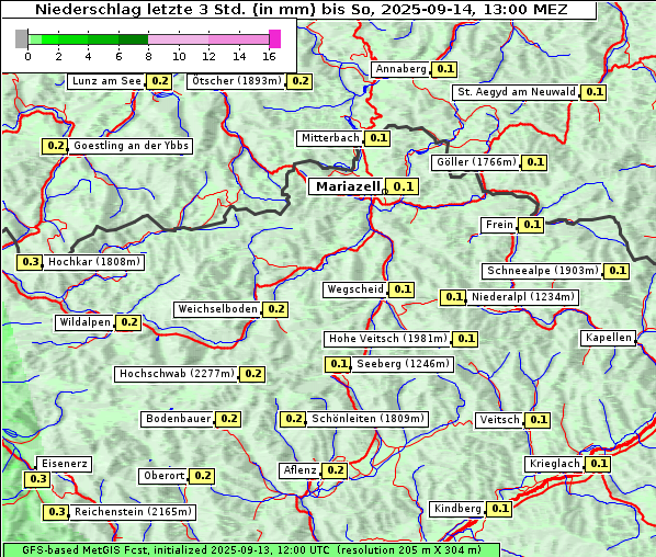 Niederschlag, 14. 9. 2025