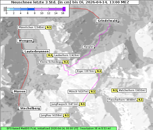 Neuschnee, 14. 4. 2026
