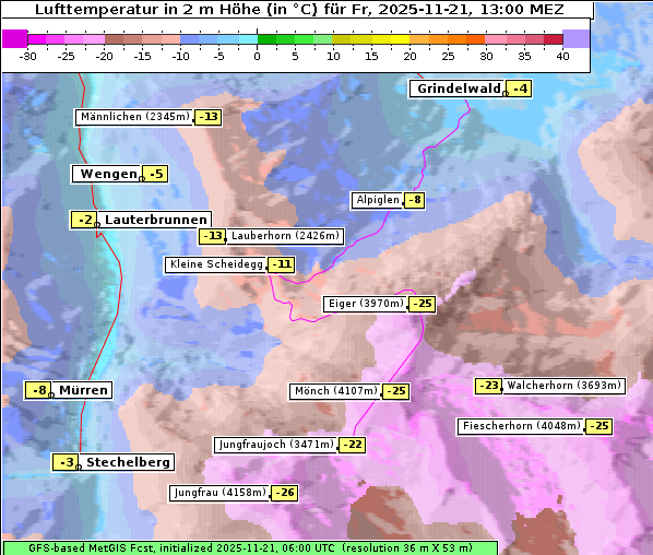 Temperatur, 21. 11. 2025
