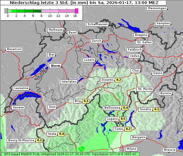 Niederschlag, 17. 1. 2026