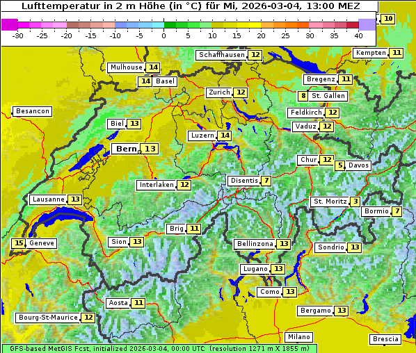 Temperatur, 4. 3. 2026