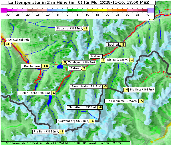 Temperatur, 10. 11. 2025