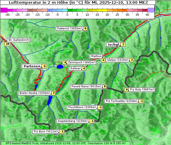 Temperatur, 10. 12. 2025