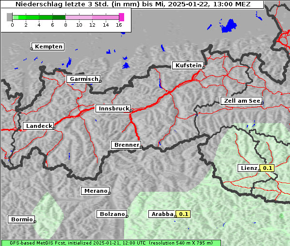 Niederschlag, 22. 1. 2025