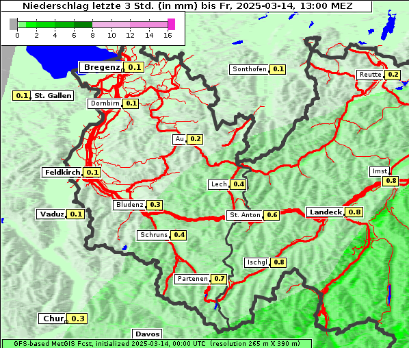 Niederschlag, 14. 3. 2025