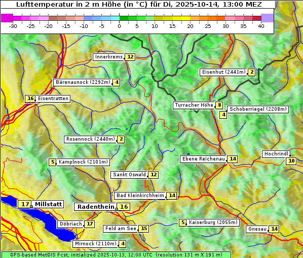 Temperatur, 14. 10. 2025