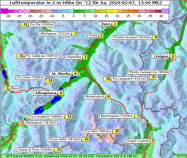 Temperatur, 7. 2. 2026