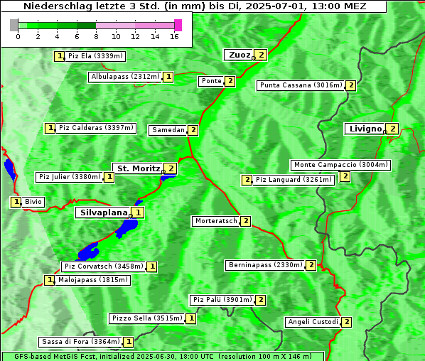 Niederschlag, 1. 7. 2025